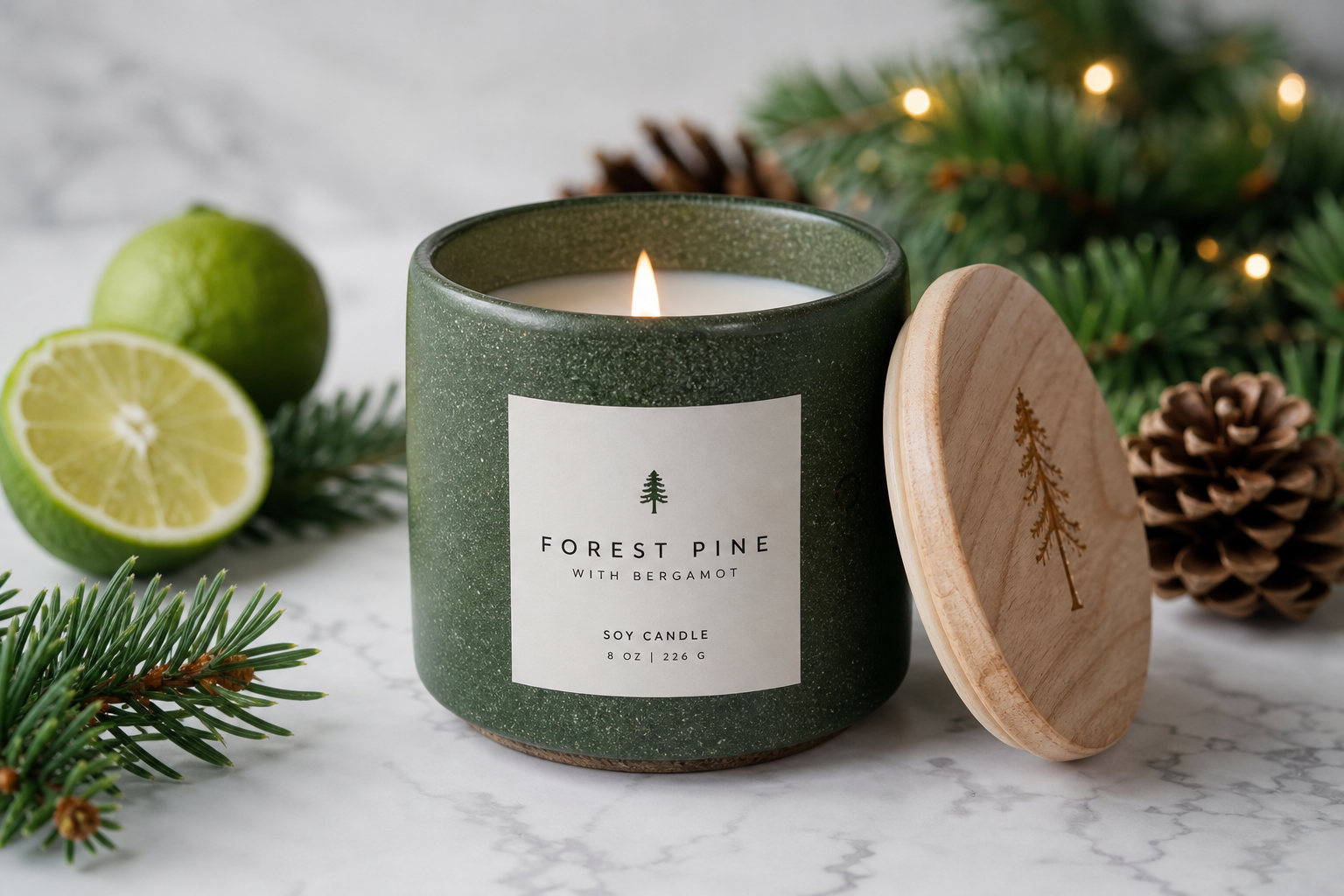 Bougie grès parfum résine